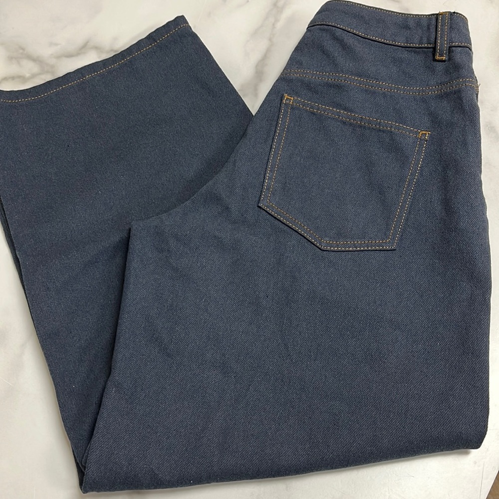 ASOS High Rise Slouchy Wide Leg Cropped Denim Dad Jeans size UK 26/28